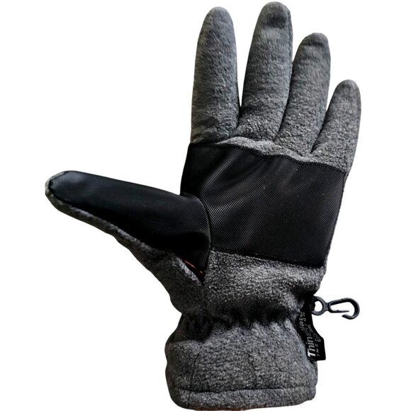 Thinsulate Insulated Gray Fleece Gloves With Grip - Picture 5 of 6